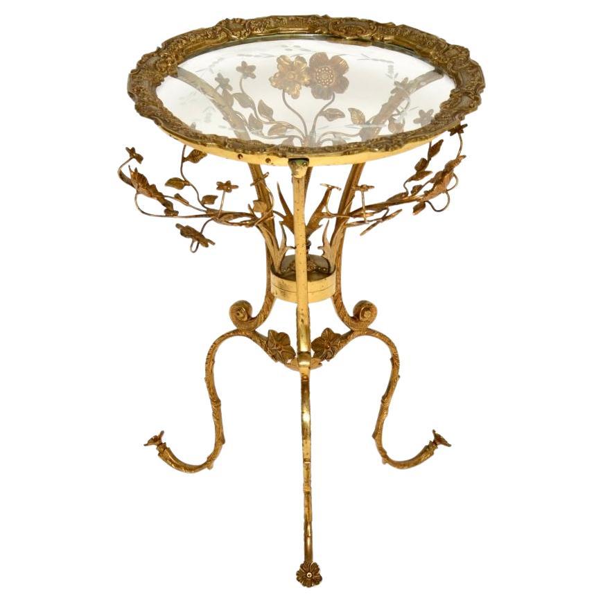 Table d'appoint en bronze doré Antique French en vente