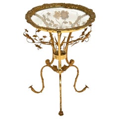 Table d'appoint en bronze doré Antique French