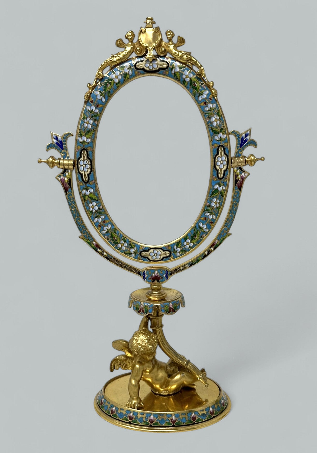 Goldbronze Tischspiegel