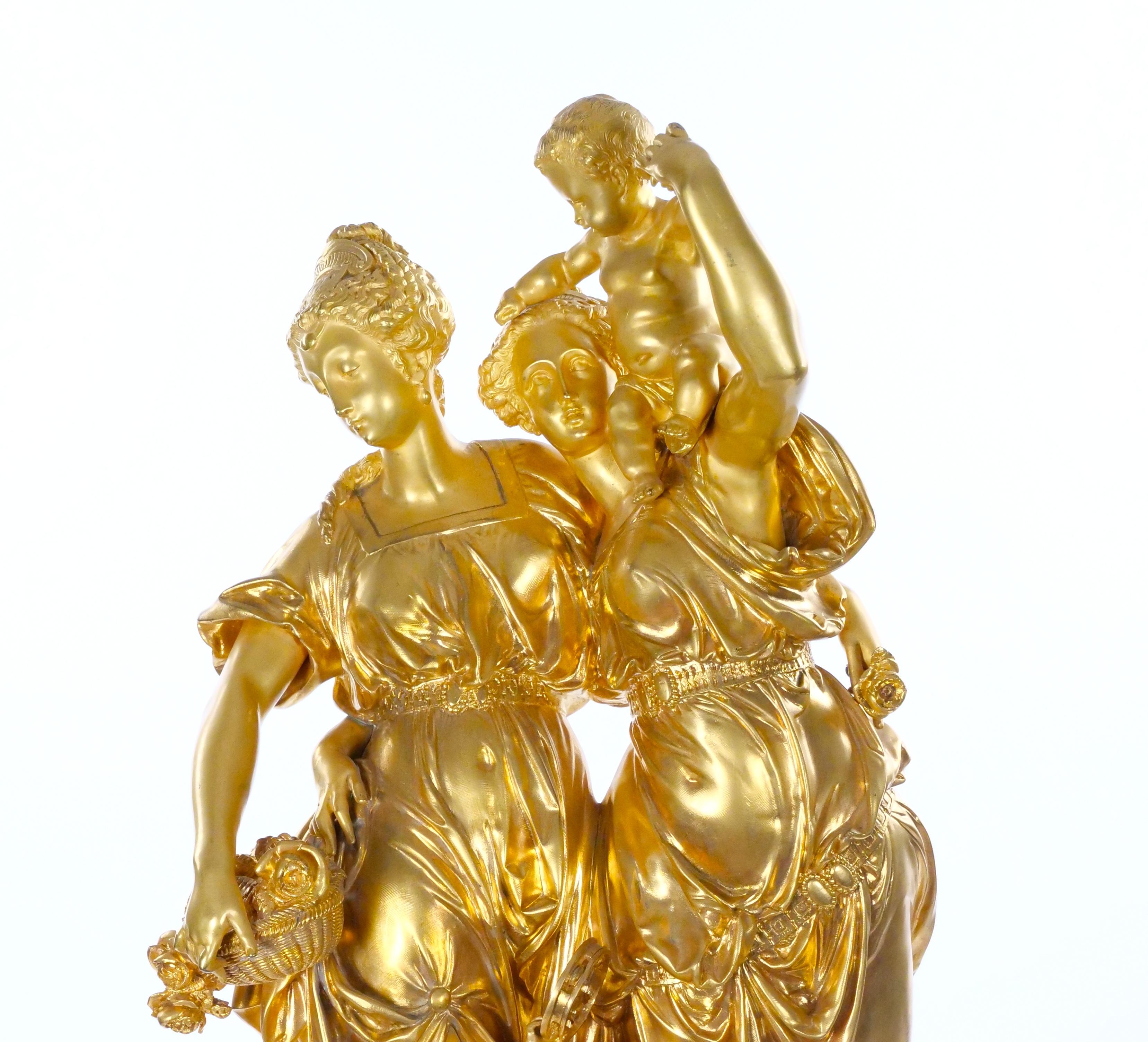 Antique French Ormolu-Bronze mit Onyx-Figur, CIRCA 1815 im Angebot 9