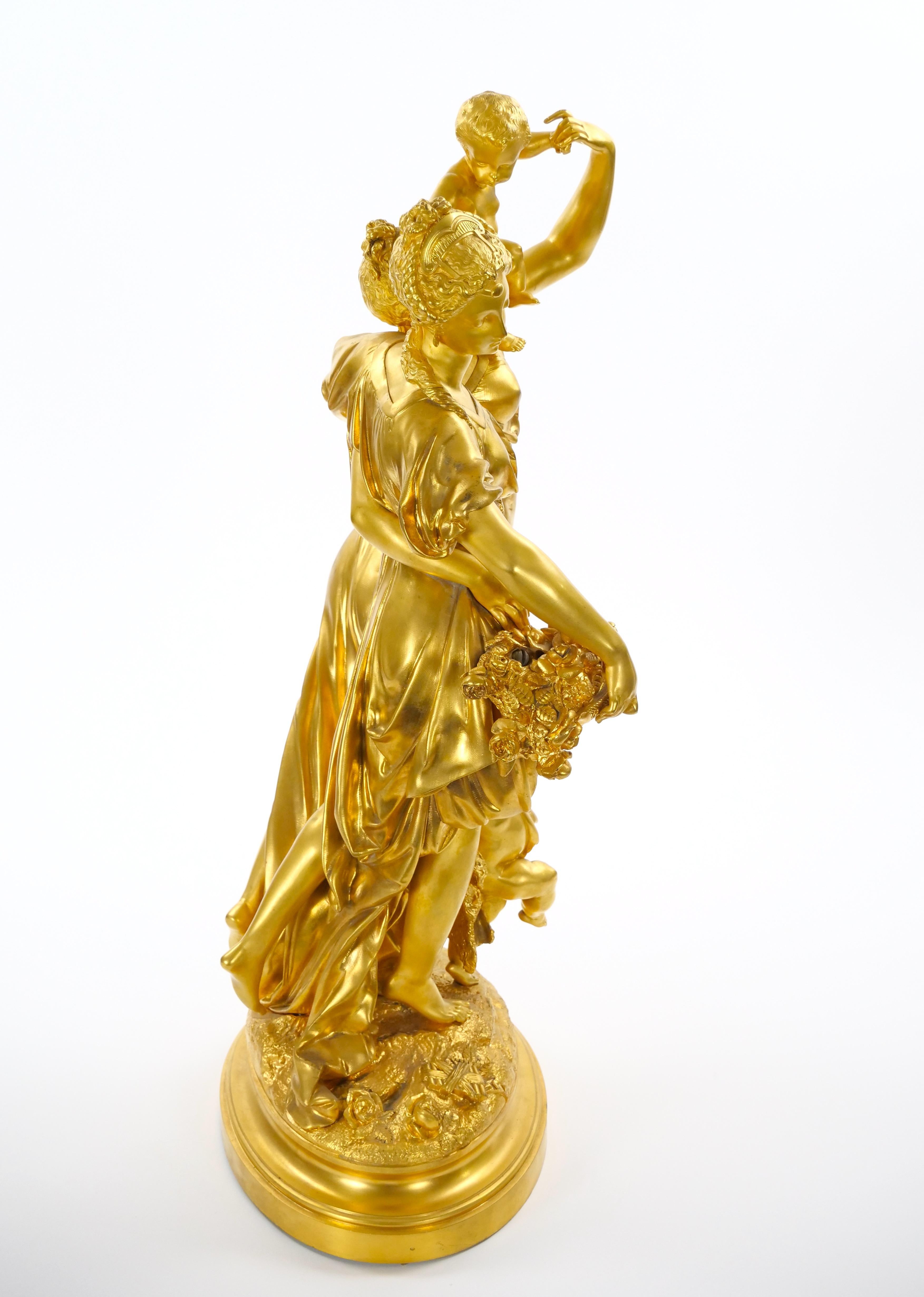 Antique French Ormolu-Bronze mit Onyx-Figur, CIRCA 1815 im Angebot 13