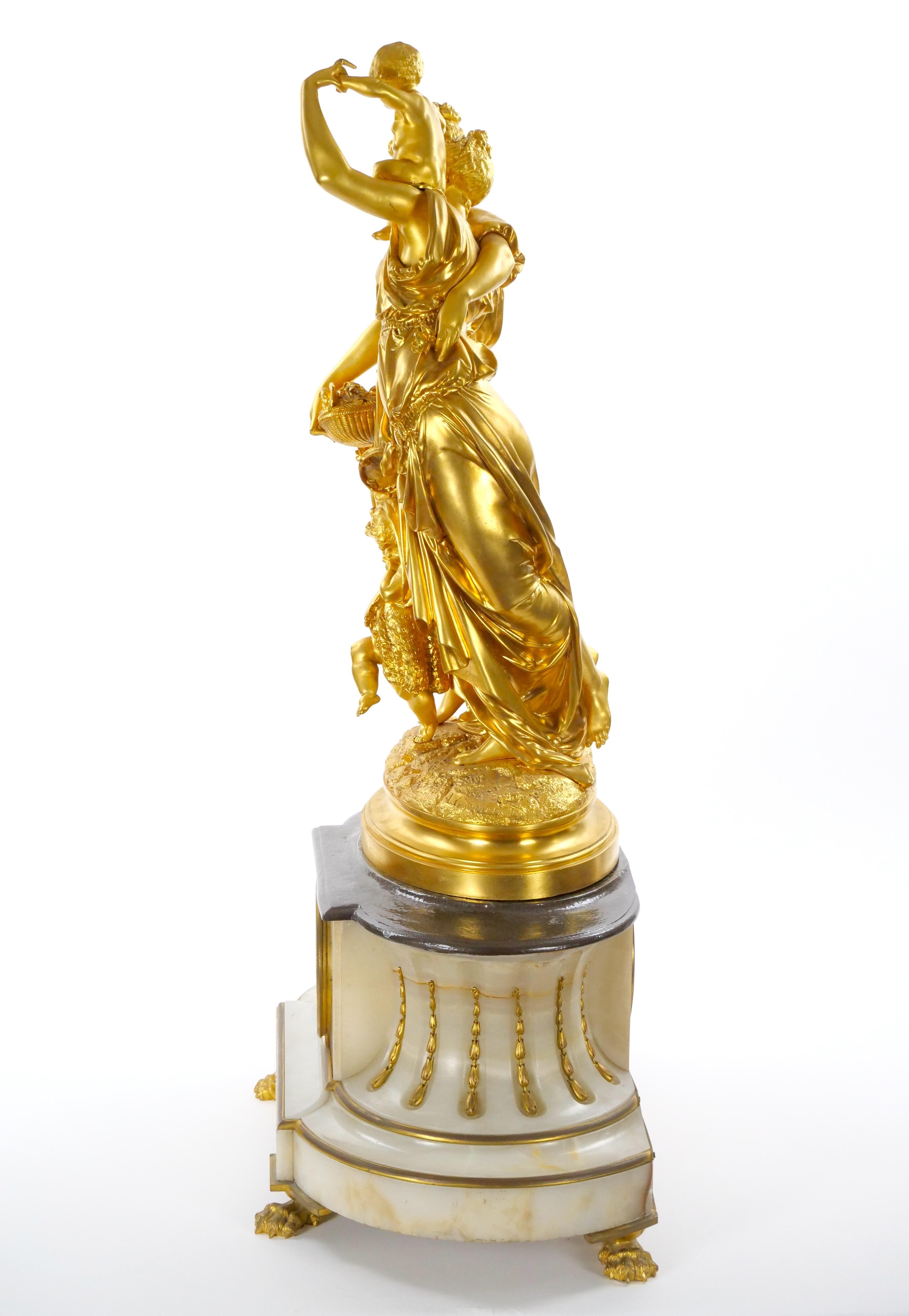 Antique French Ormolu-Bronze mit Onyx-Figur, CIRCA 1815 im Zustand ��„Gut“ im Angebot in Tarry Town, NY