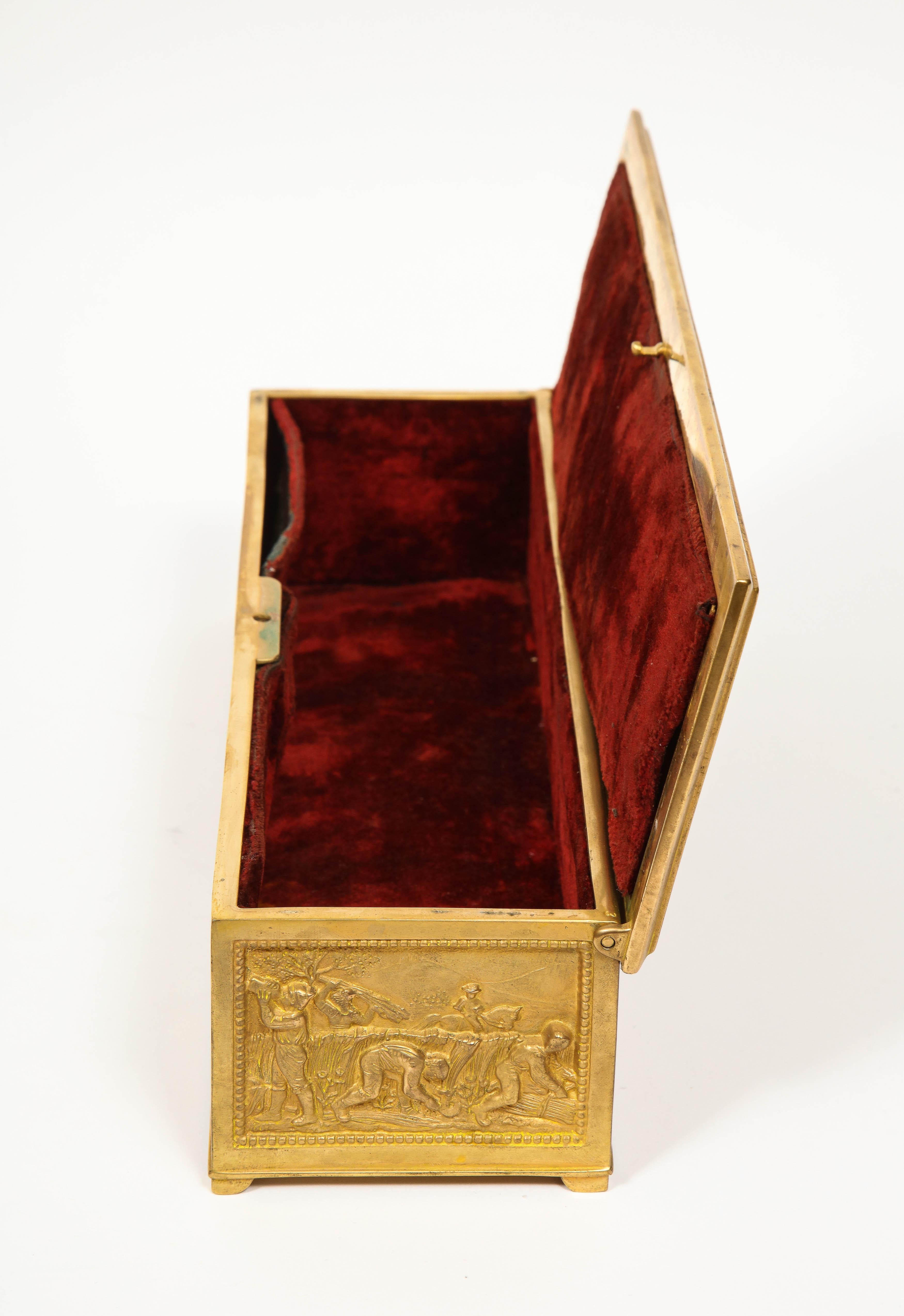 Antique French Gilt Bronze Rectangular Table Box 10