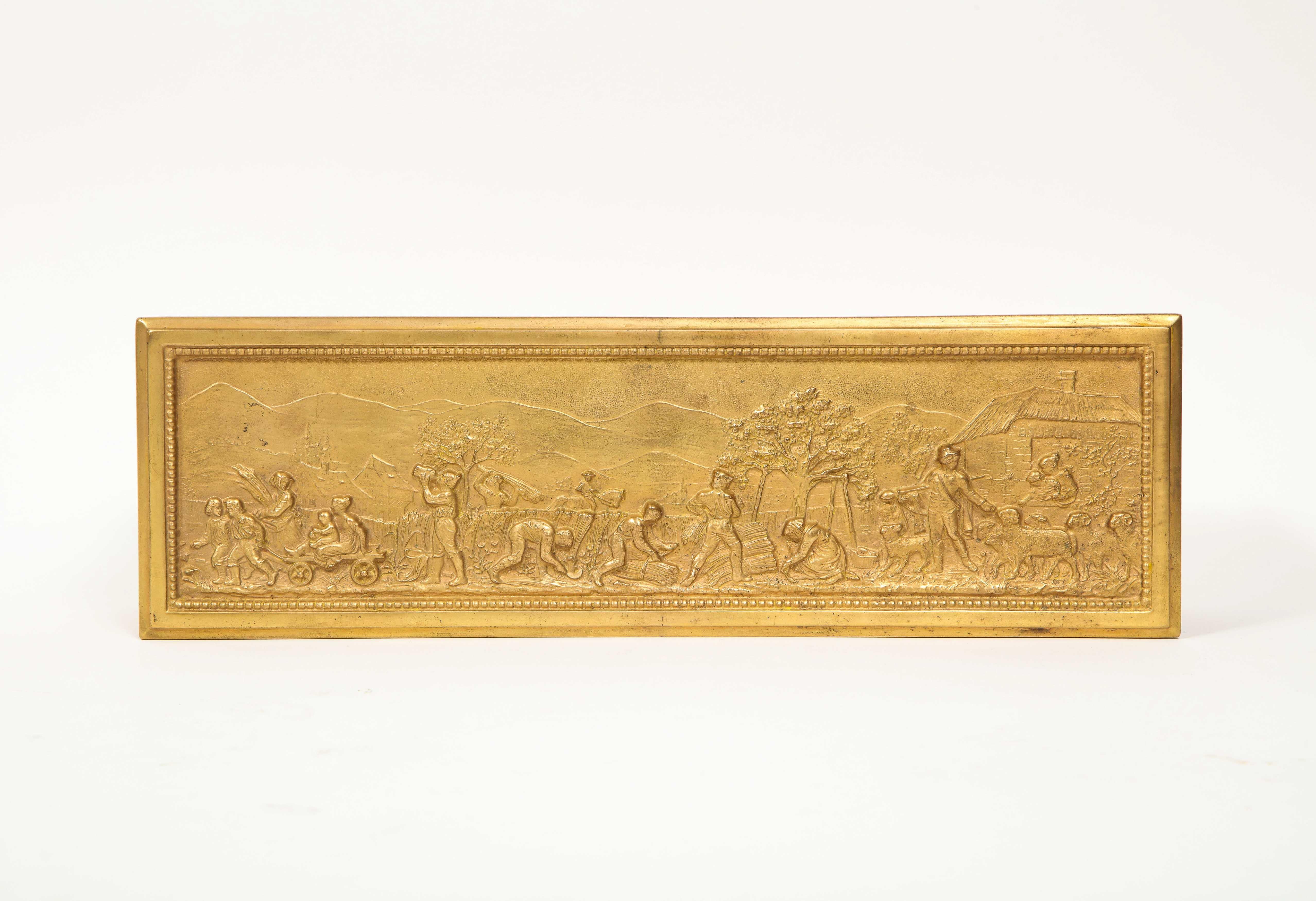 Antique French Gilt Bronze Rectangular Table Box 13