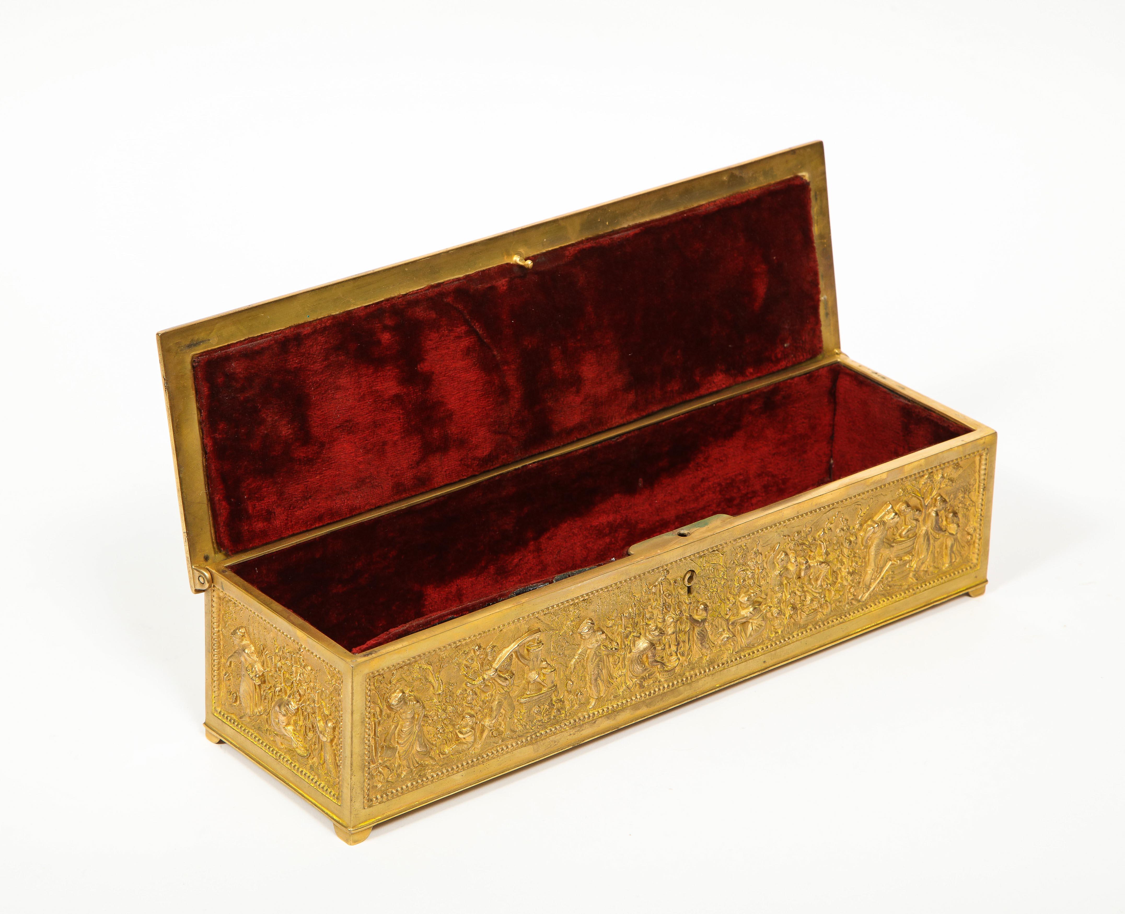 Antique French Gilt Bronze Rectangular Table Box 2