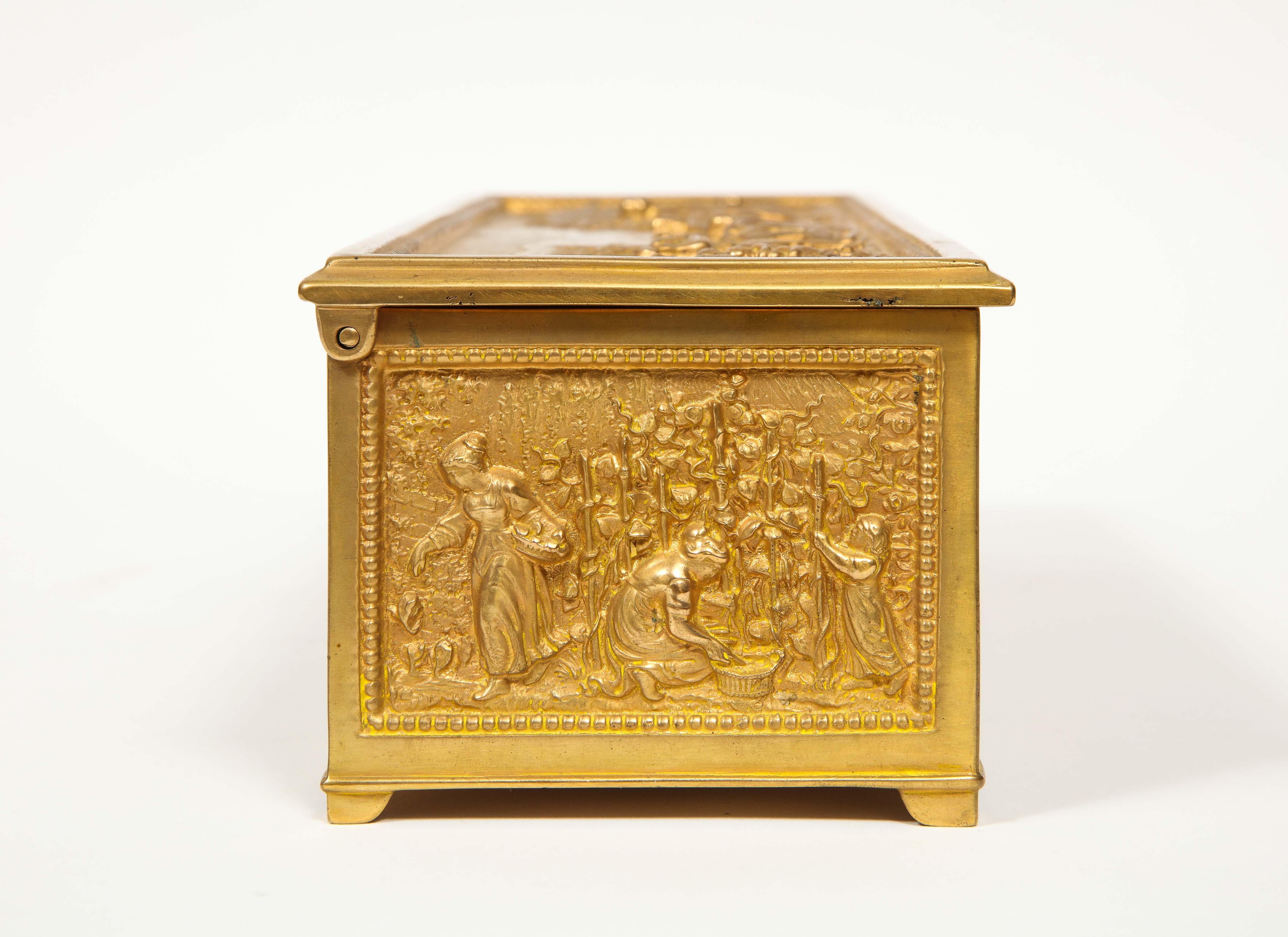 Antique French Gilt Bronze Rectangular Table Box 3