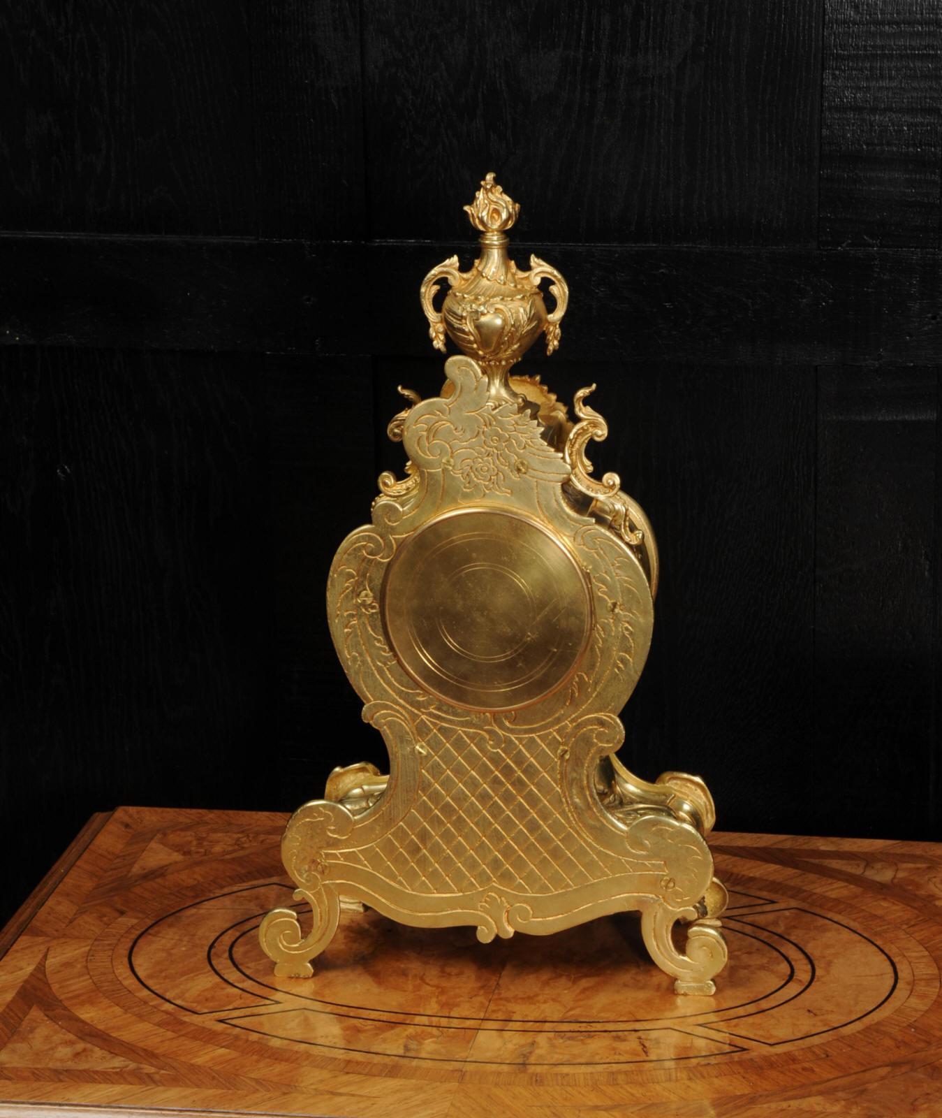 Antique French Gilt Bronze Rococo Clock by A.D. Mougin 9