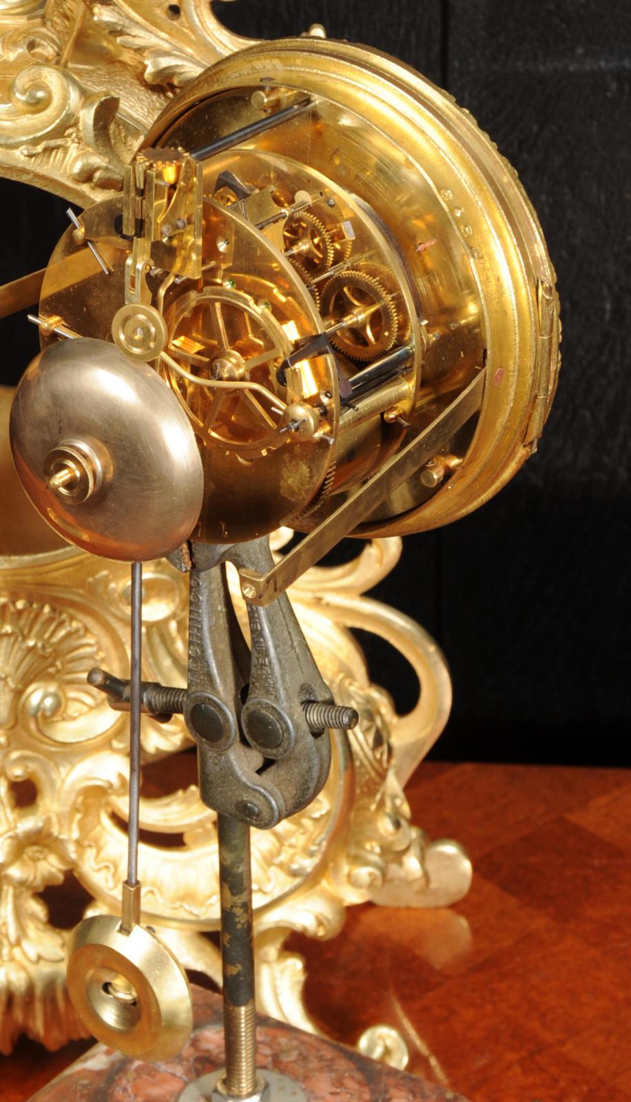 Antique French Gilt Bronze Rococo Clock by Samuel Marti 10