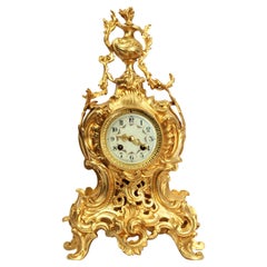 Antique French Gilt Bronze Rococo Clock by Samuel Marti