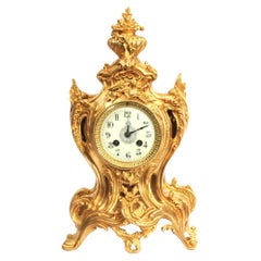 Antique French Gilt Bronze Rococo Clock by Samuel Marti
