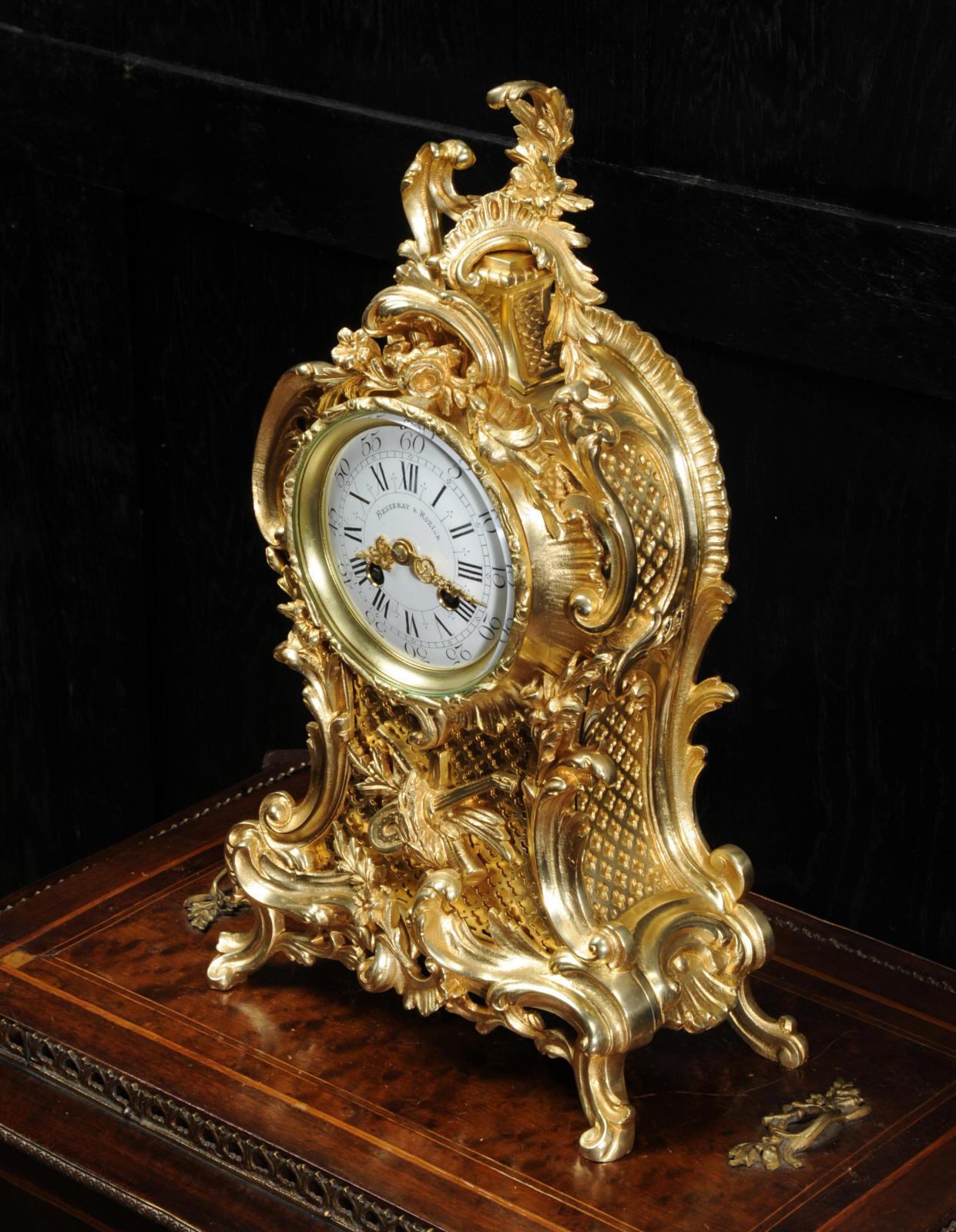Antique French Gilt Bronze Rococo Clock by Vincenti et Cie, Music 5