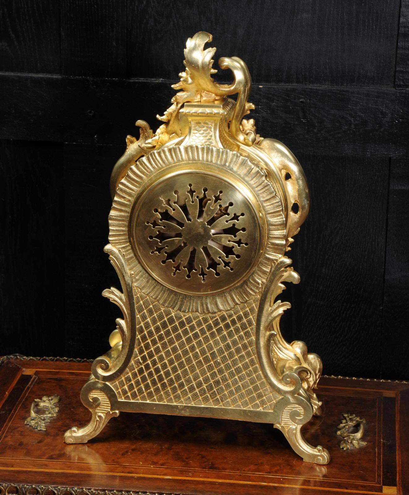 Antique French Gilt Bronze Rococo Clock by Vincenti et Cie, Music 7