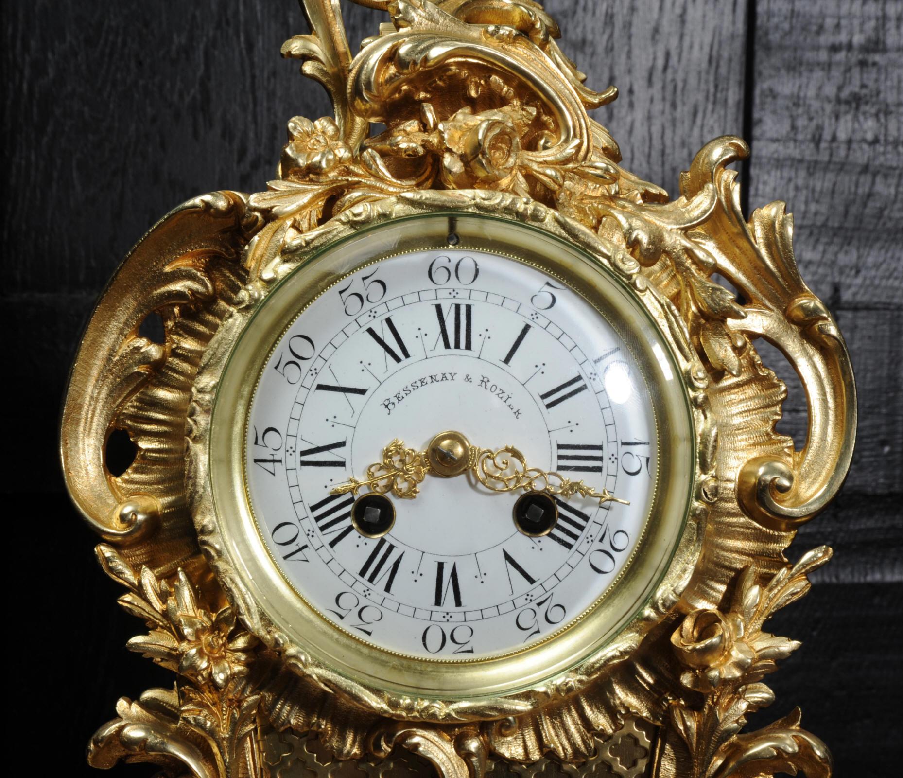 Antique French Gilt Bronze Rococo Clock by Vincenti et Cie, Music 9