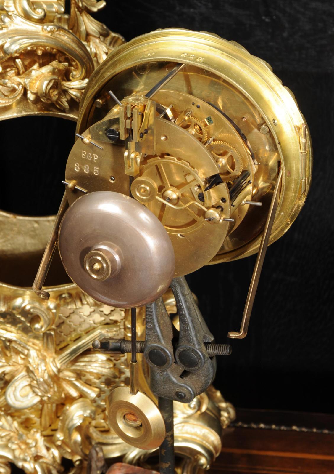 Antique French Gilt Bronze Rococo Clock by Vincenti et Cie, Music 10