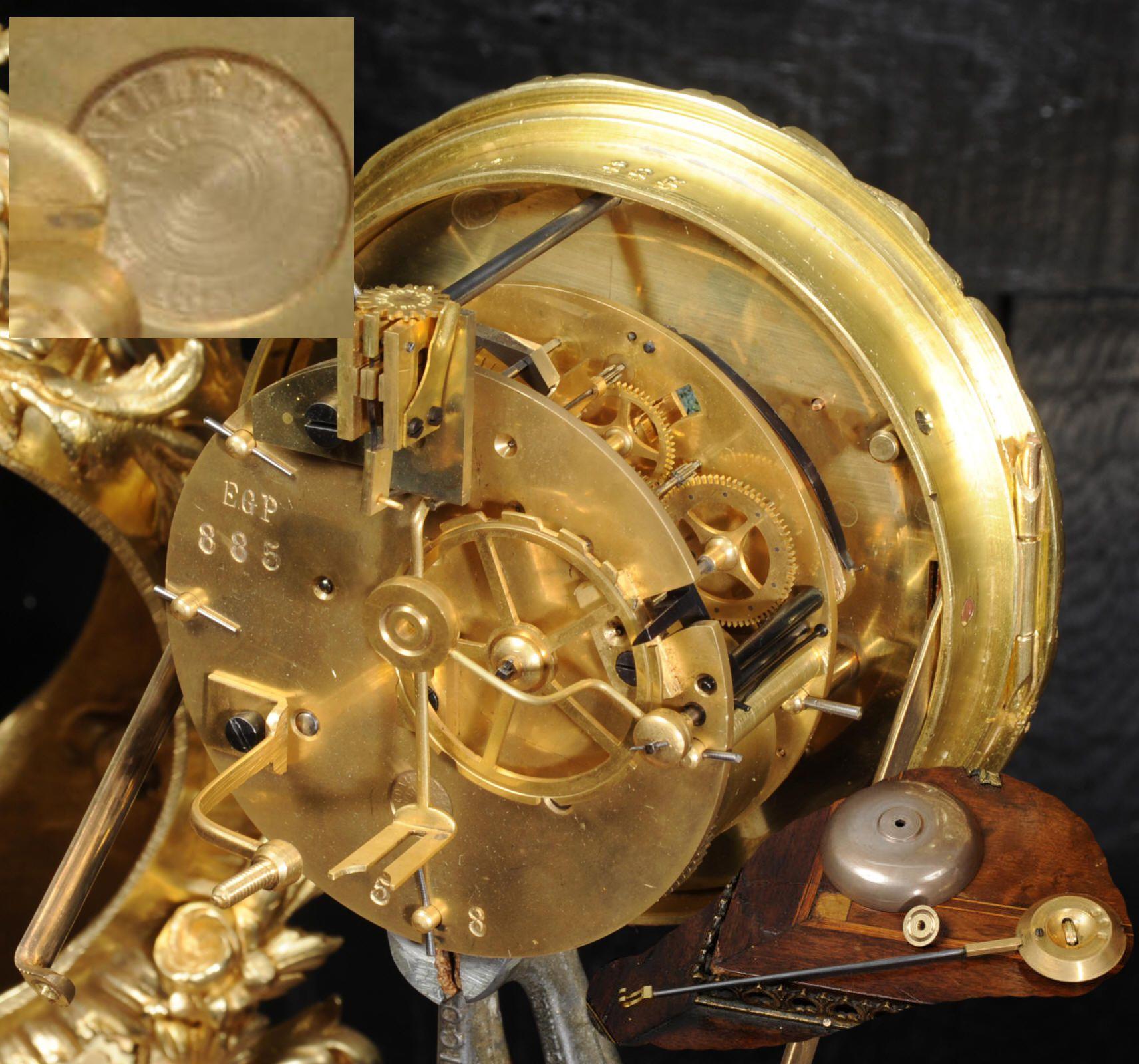 Antique French Gilt Bronze Rococo Clock by Vincenti et Cie, Music 11