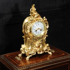 Antique French Gilt Bronze Rococo Clock by Vincenti et Cie, Music