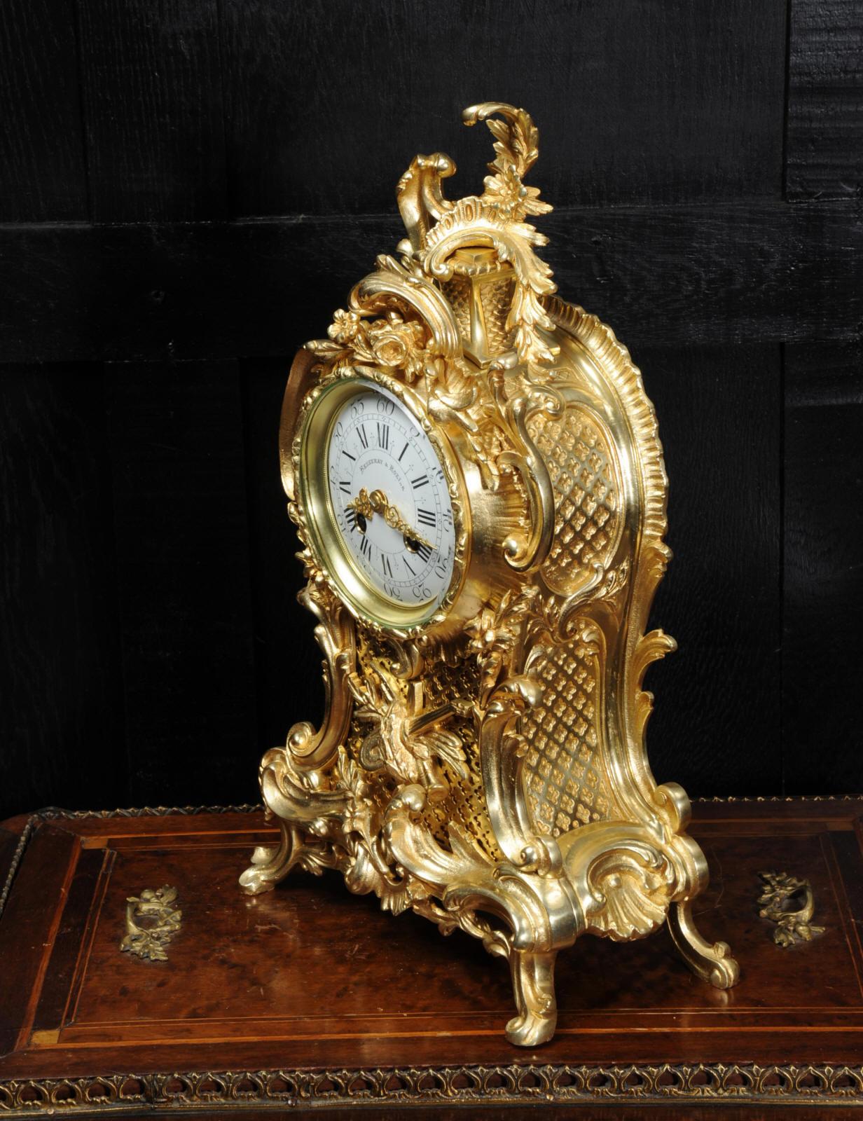 Antique French Gilt Bronze Rococo Clock by Vincenti et Cie, Music 3