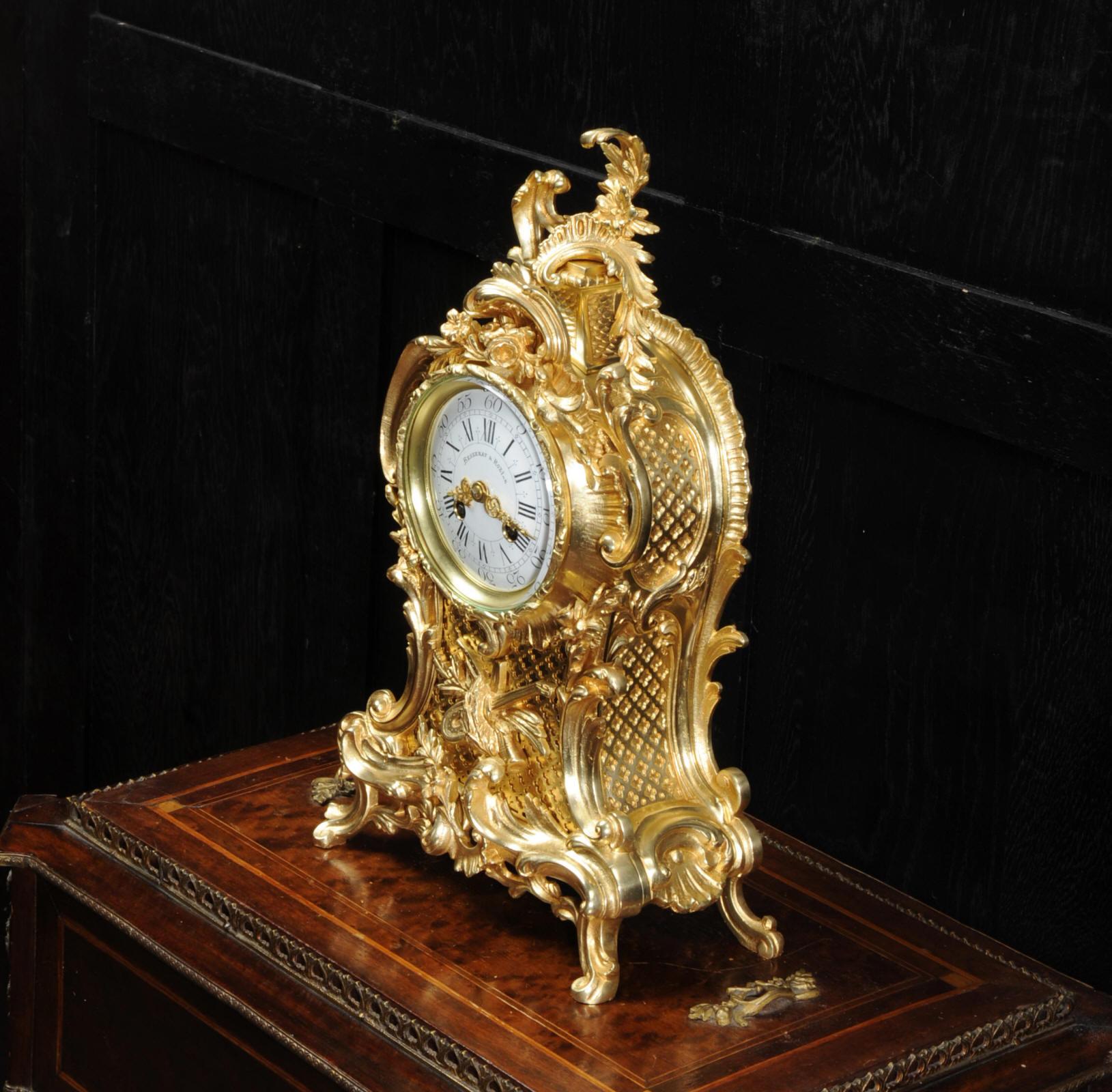 Antique French Gilt Bronze Rococo Clock by Vincenti et Cie, Music 4