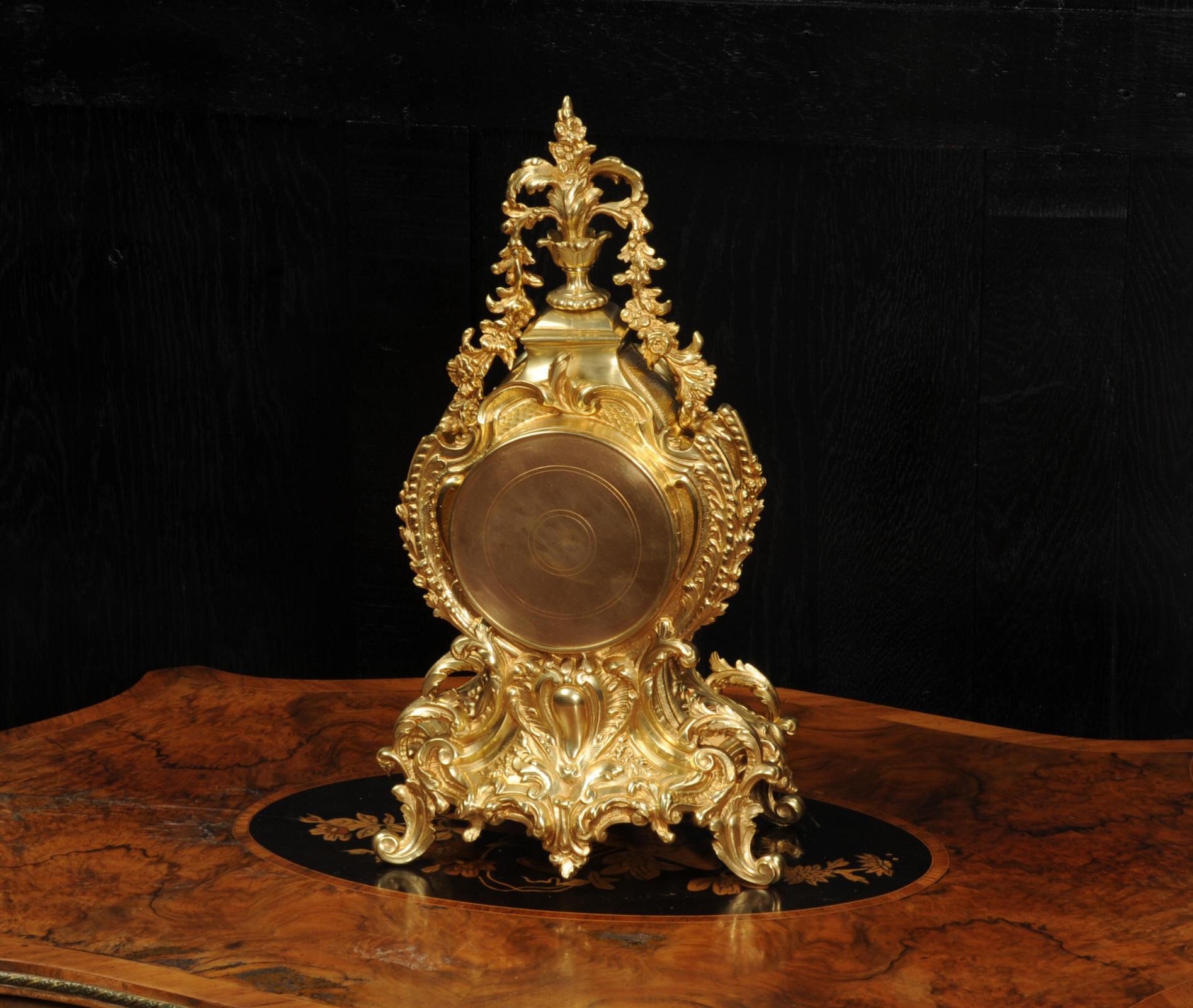 Antique French Gilt Bronze Rococo Clock 7