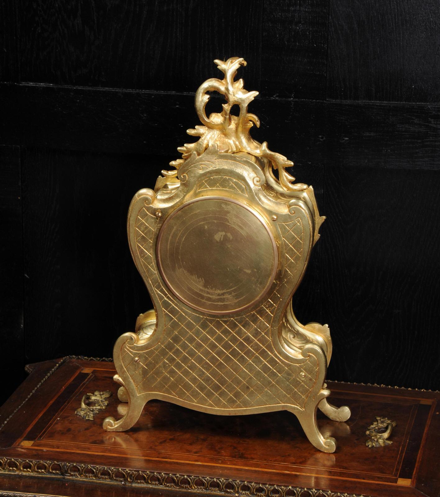 Antique French Gilt Bronze Rococo Clock 9