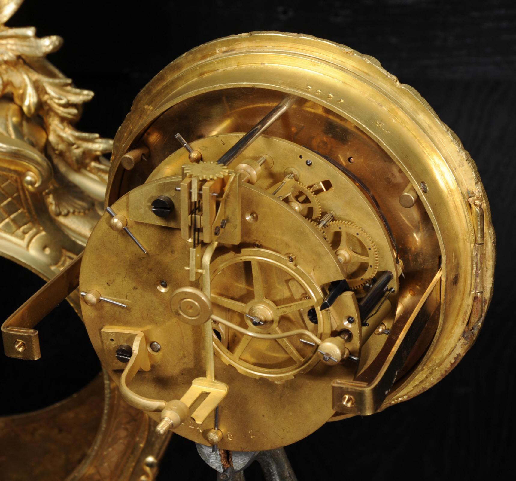 Antique French Gilt Bronze Rococo Clock 10