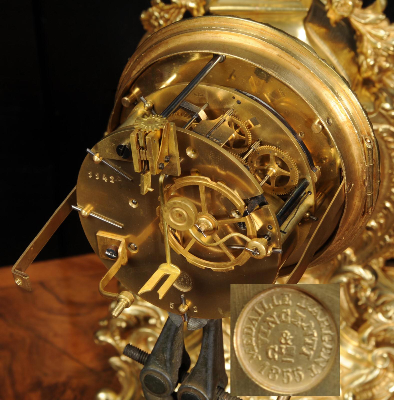 Antique French Gilt Bronze Rococo Clock 10