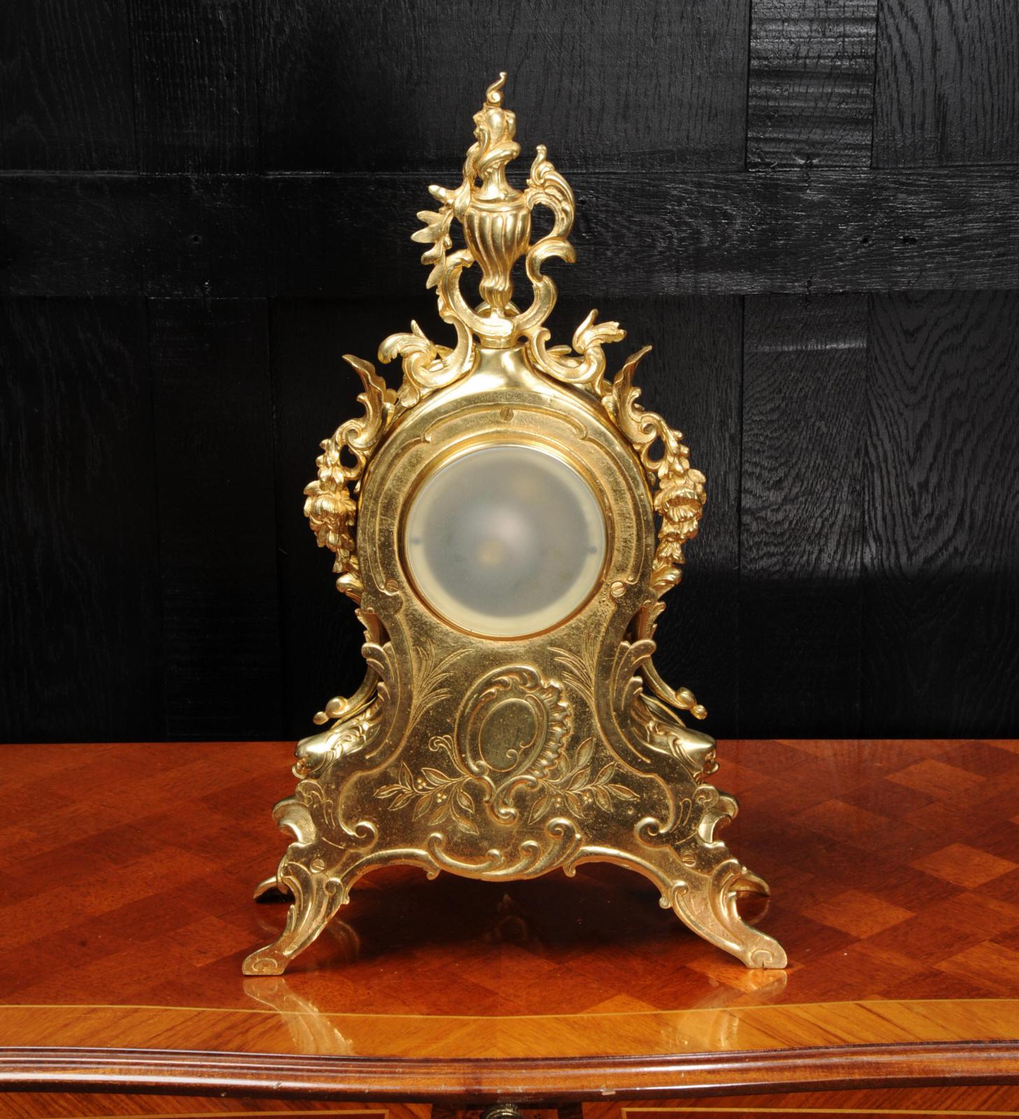 Antique French Gilt Bronze Rococo Clock 8
