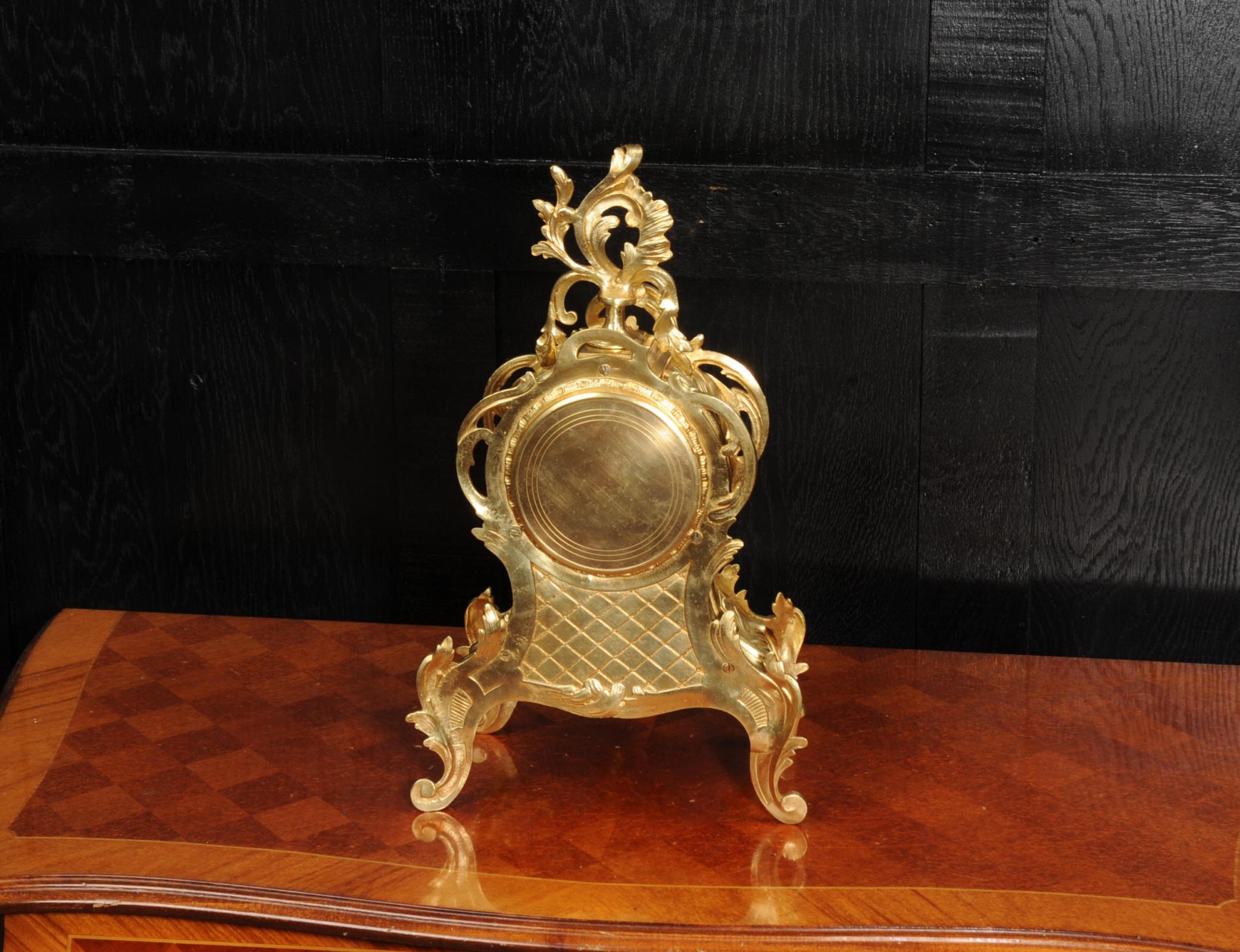 Antique French Gilt Bronze Rococo Clock 11