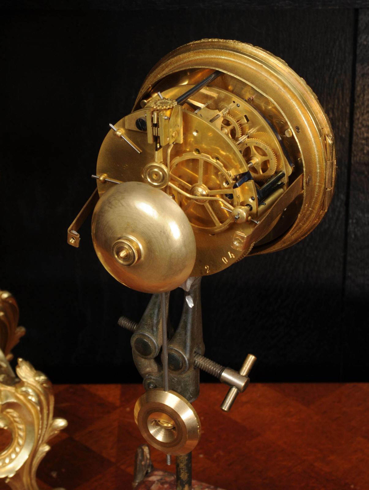 Antique French Gilt Bronze Rococo Clock 13