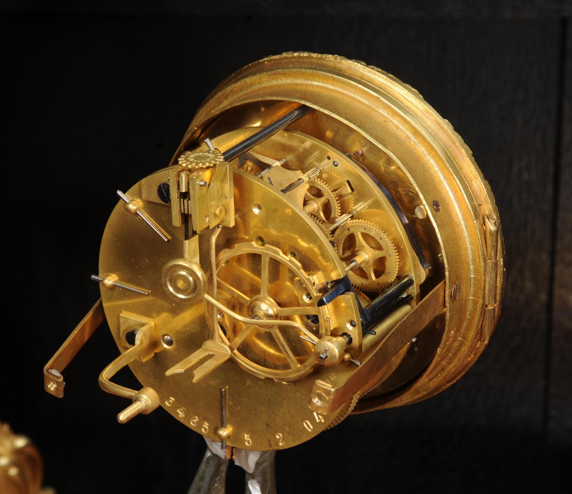 Antique French Gilt Bronze Rococo Clock 14