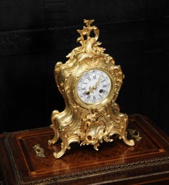 Antique French Gilt Bronze Rococo Clock