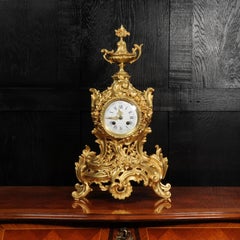 Antique French Gilt Bronze Rococo Clock