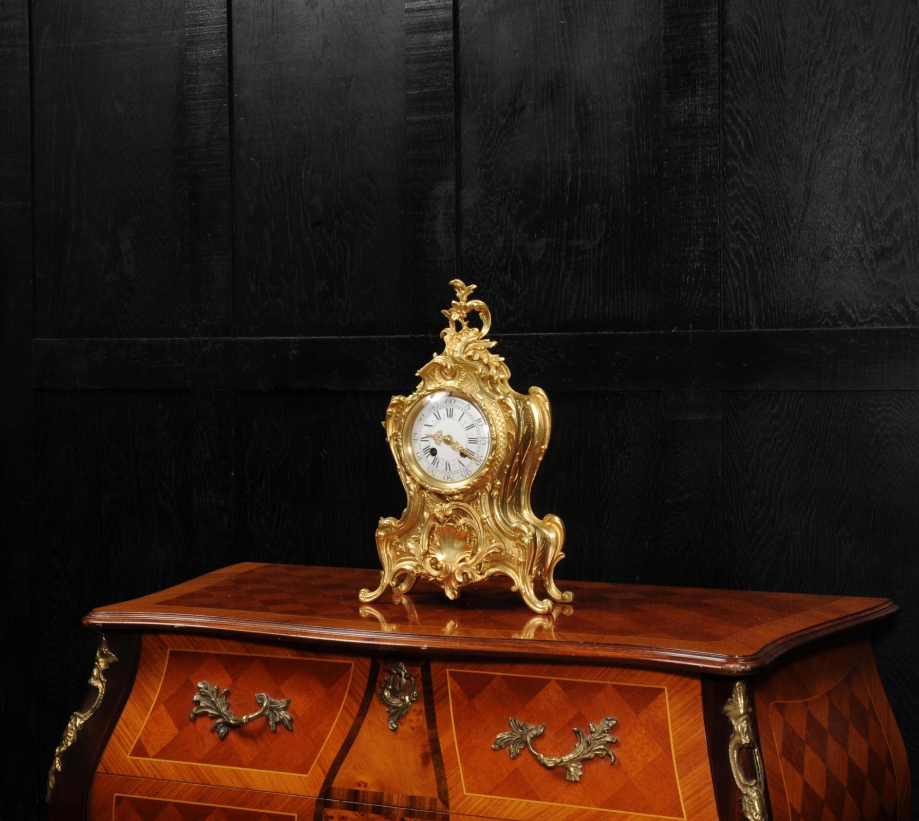 Antique French Gilt Bronze Rococo Clock 2
