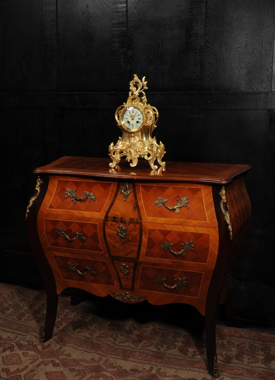 Antique French Gilt Bronze Rococo Clock 3