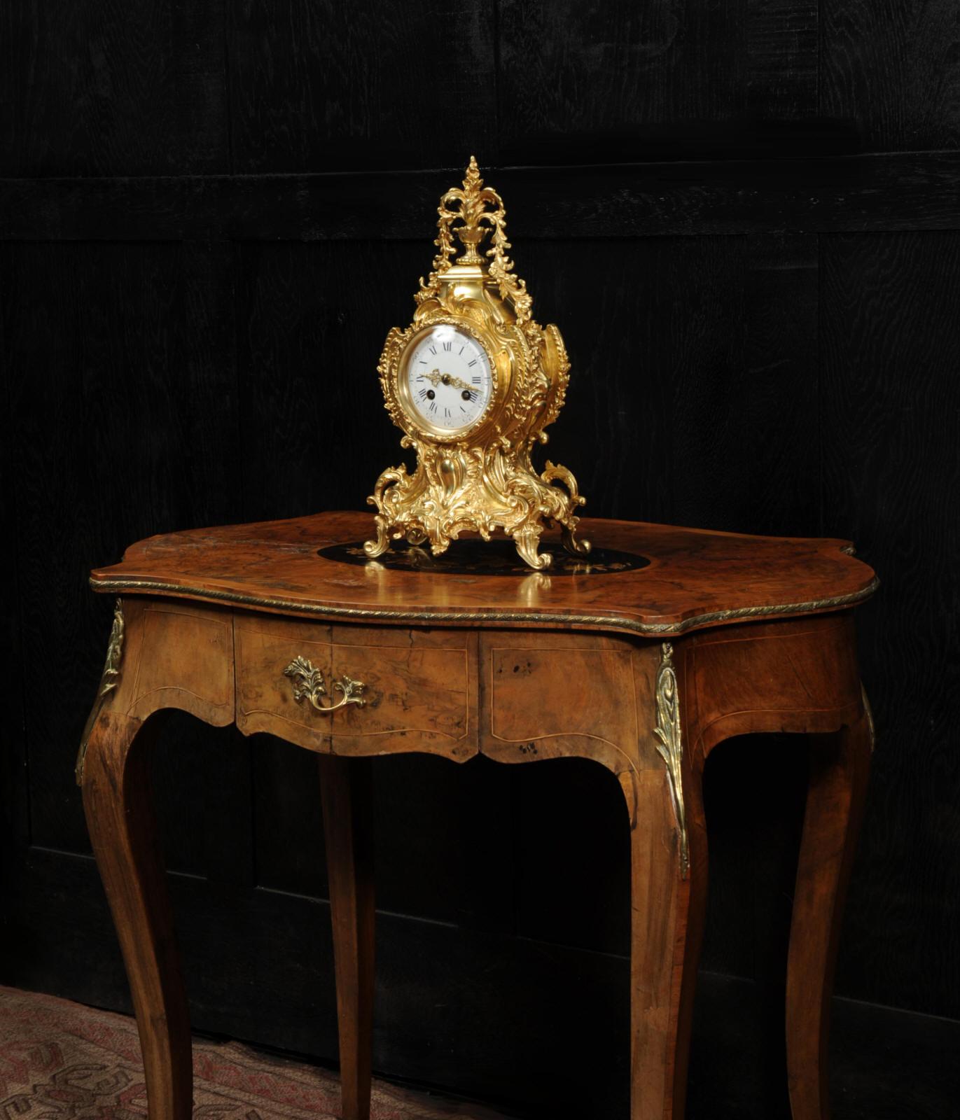 Antique French Gilt Bronze Rococo Clock 4