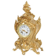 Antique French Gilt Bronze Rococo Clock