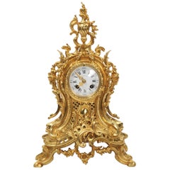 Antique French Gilt Bronze Rococo Clock