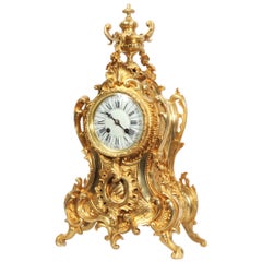 Antique French Gilt Bronze Rococo Clock
