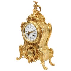 Antique French Gilt Bronze Rococo Clock