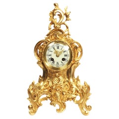 Antique French Gilt Bronze Rococo Clock