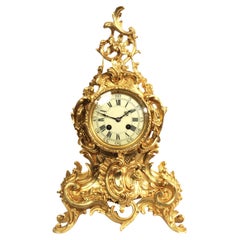 Antique French Gilt Bronze Rococo Clock