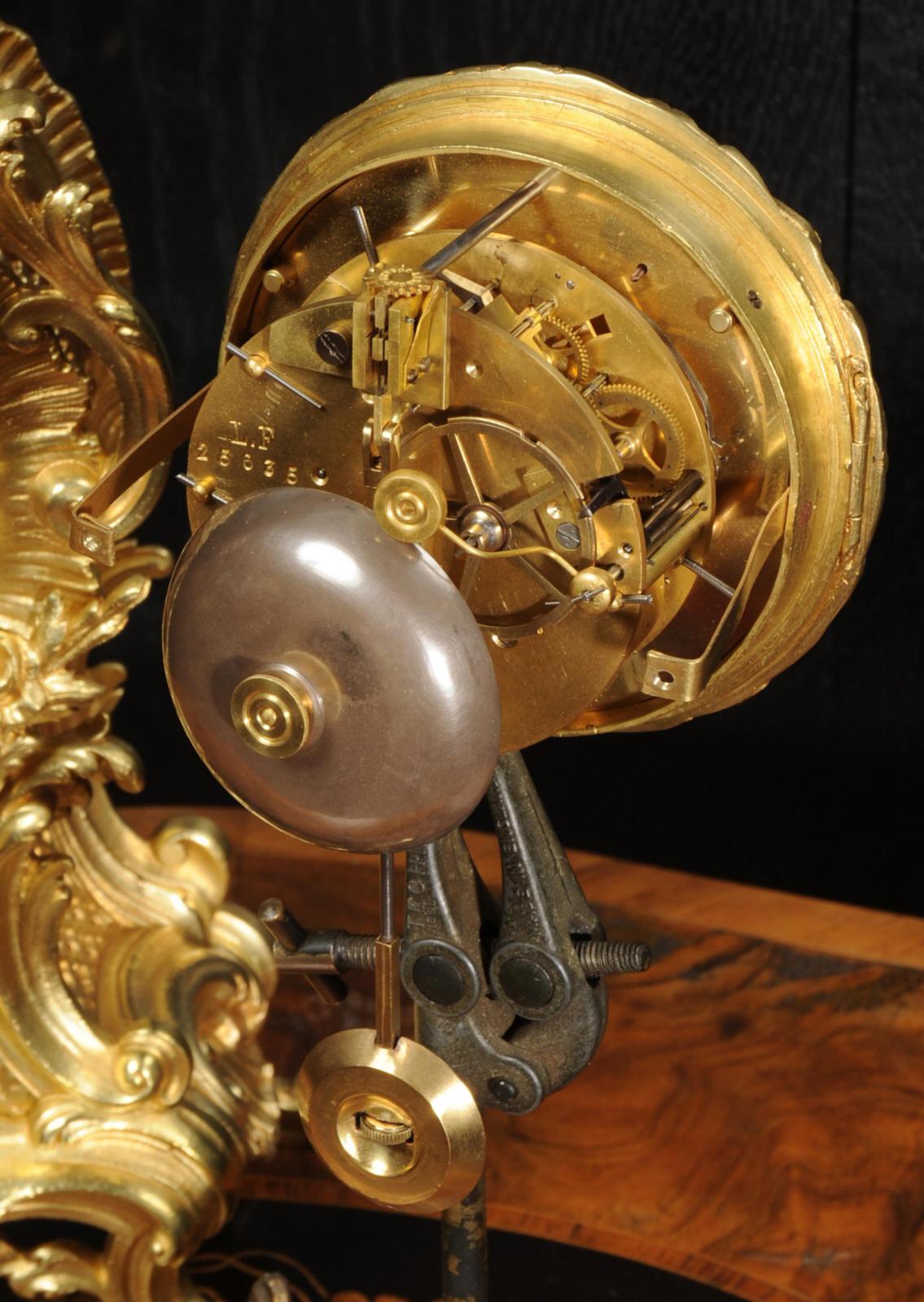Antique French Gilt Bronze Rococo Clock, Music 14