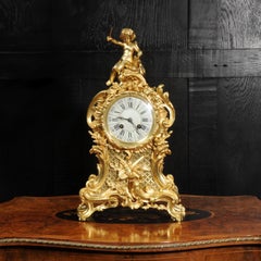 Antique French Gilt Bronze Rococo Clock, Music