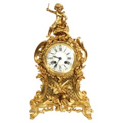 Antique French Gilt Bronze Rococo Clock, Music