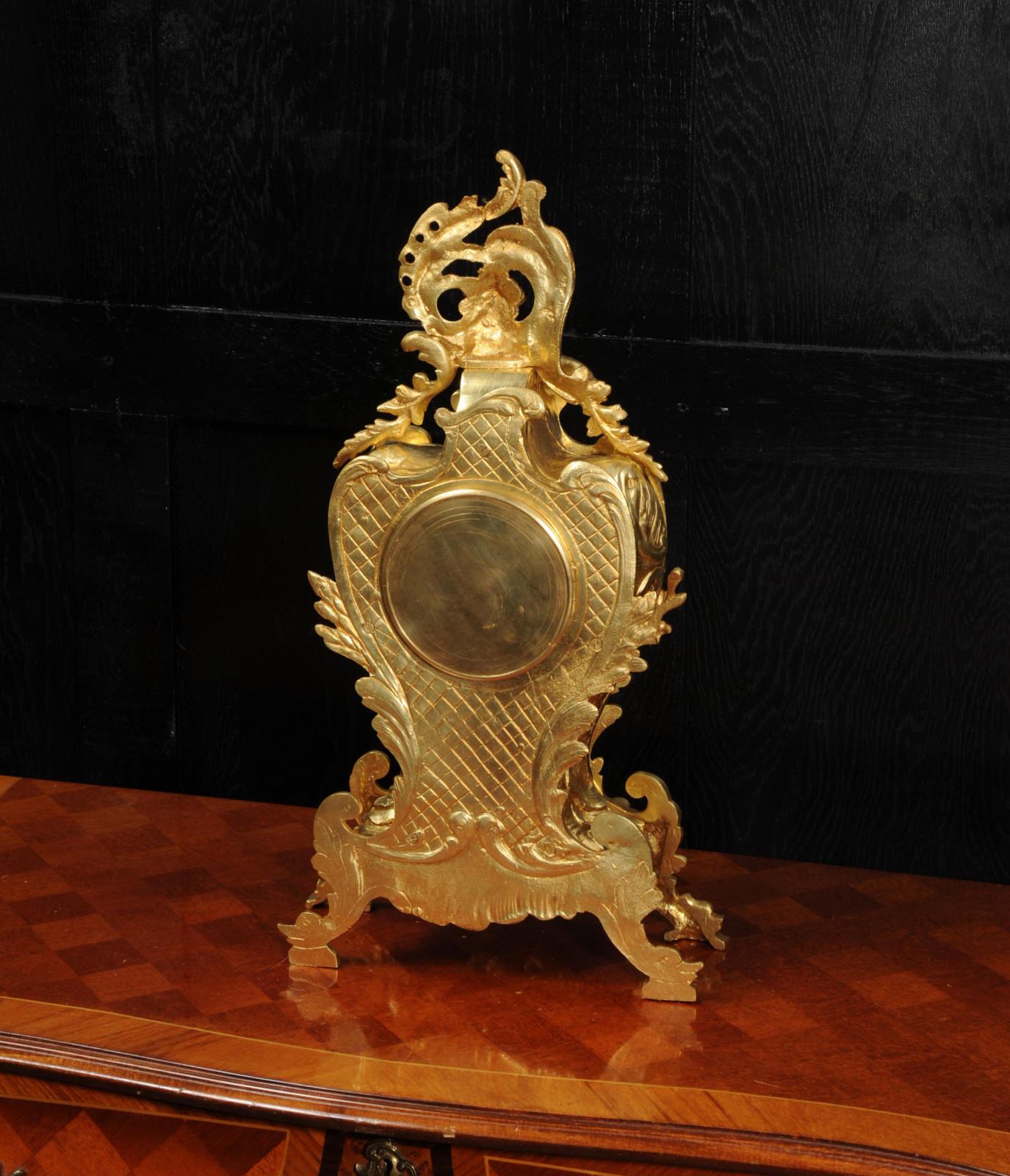 Antique French Gilt Bronze Rococo Clock, Neptune and the Sea 8