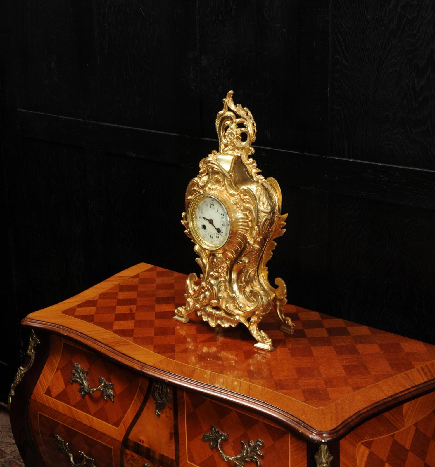 Antique French Gilt Bronze Rococo Clock, Neptune and the Sea 1