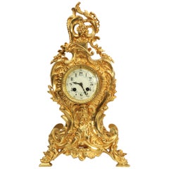 Horloge rococo française ancienne en bronze doré, Neptune et la mer