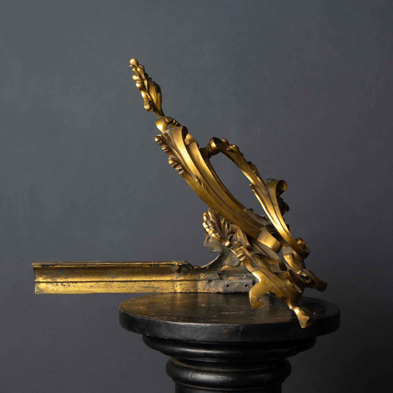 Antique French Gilt Bronze Rococo Style Chenet, 19th Century 3