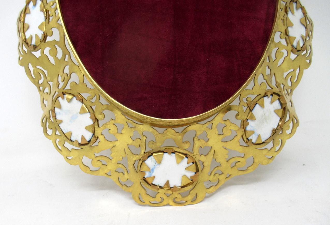 Antique French Gilt Bronze Sèvres Porcelain Hand Painted Table Centerpiece Tray 2
