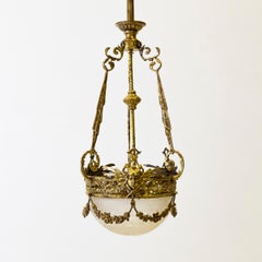 Antique French Gilt Bronze Suspended Light